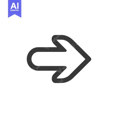 Aset premium populer: Bold Arrow Icon: Simple, Modern Design with Rounded Edges on White Bac