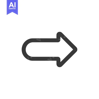 Aset desain premium: Simple Dark Gray Arrow Pointing Right on White Background