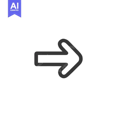 Aset desain premium: Simple Right Arrow Icon with Rounded Edges on White Background
