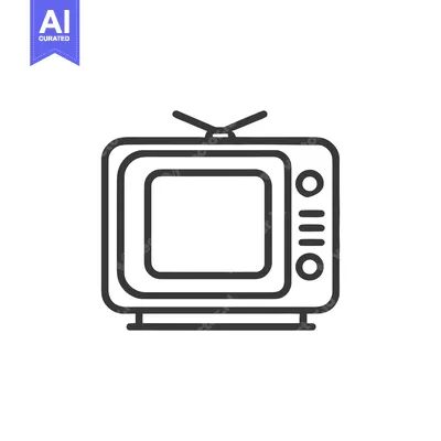 Retro Television Icon: Vintage Design with Antenna and Buttons