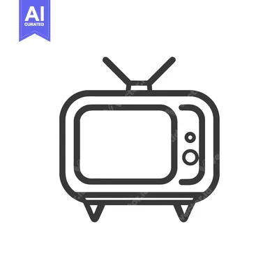 Retro Television Icon: Vintage Design with Antenna and Buttons, Isolat