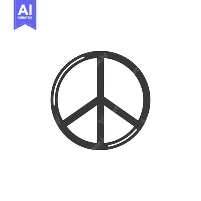 A Black and White Peace Sign Symbol