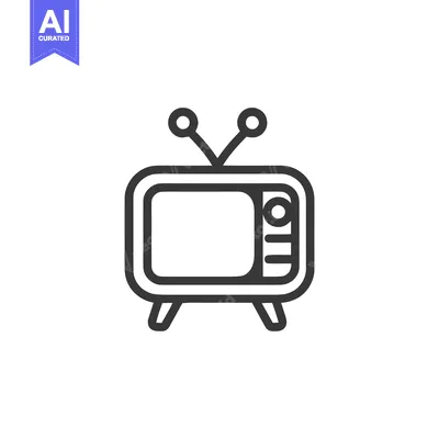 Popular premium asset: Retro Television Icon: Minimalist Outline Design on White Background