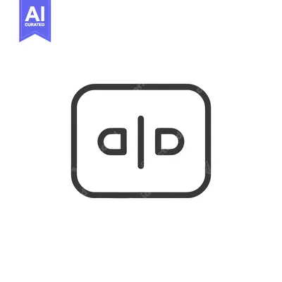 Aset desain premium: Code Comparison Icon: Minimalist Design with Rounded Square and Vertic