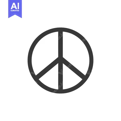 A Black and White Peace Symbol Icon