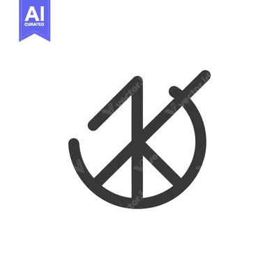A Black and White Peace Symbol Illustration
