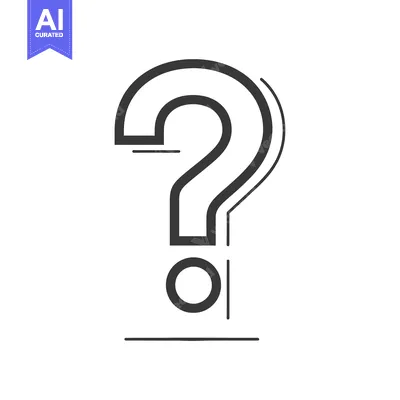 Aset premium populer: A Black and White Question Mark with a Dot and Line Below