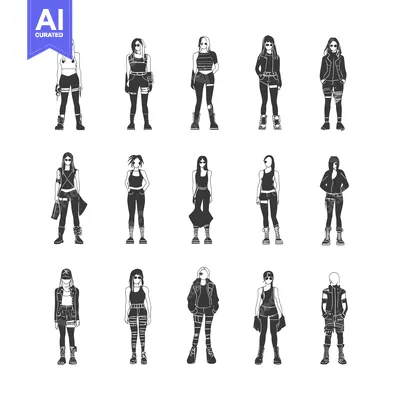 Twelve Silhouettes of Women in Edgy and Casual Streetwear