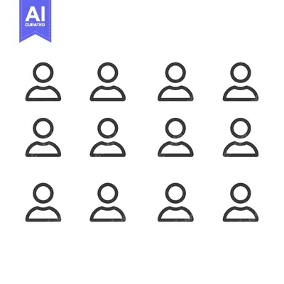 Twelve Simple Black Outline Person Icons