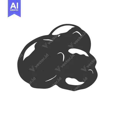 A Black and White Silhouette of a Clump of Popcorn