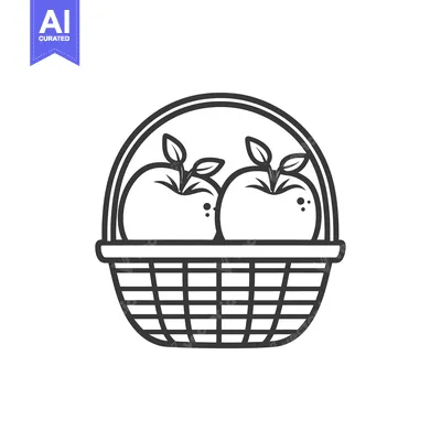 Two Apples with Stems and Leaves in a Wicker Basket