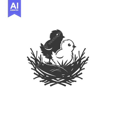 Two Baby Birds Nestled in a Bird's Nest