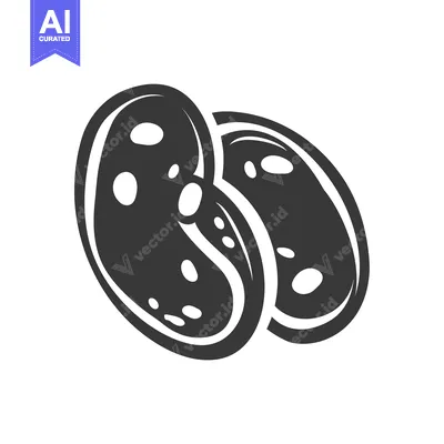 Two Black And White Beans Isolated On White