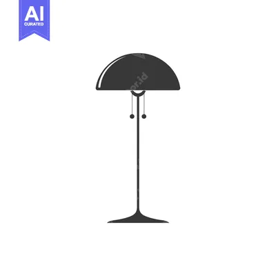 A Black and White Silhouette of a Floor Lamp