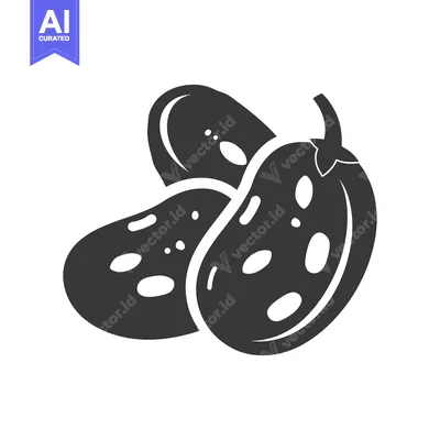 Two Black and White Silhouettes of Cucumbers