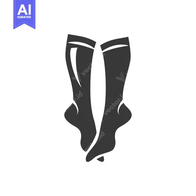 Two Black and White Socks Standing Upright