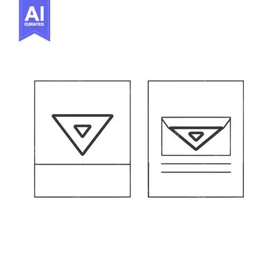 Two Black Outline Squares With Triangles Inside