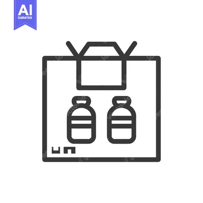 Popular premium asset: Two Bottles Inside a Box with Barcode