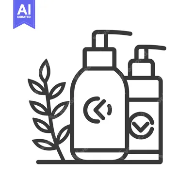 Aset desain premium: Two Bottles of Organic Liquid Soap with Plant Branch