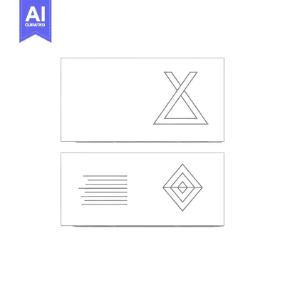 Two Business Cards with Geometric Designs