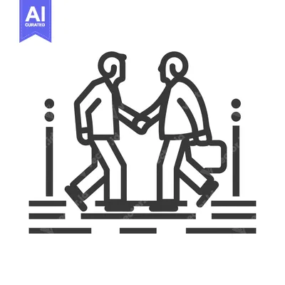 Two Businessmen Shaking Hands on a Platform