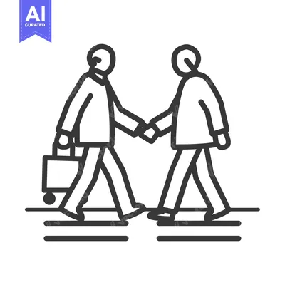 Aset premium populer: Two Businessmen Shaking Hands While Walking