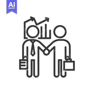 Aset desain premium: Two Businesspeople Shaking Hands with Growth Chart Above