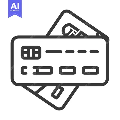 Two Credit Cards Stacked Together in a Simple Line Art Design