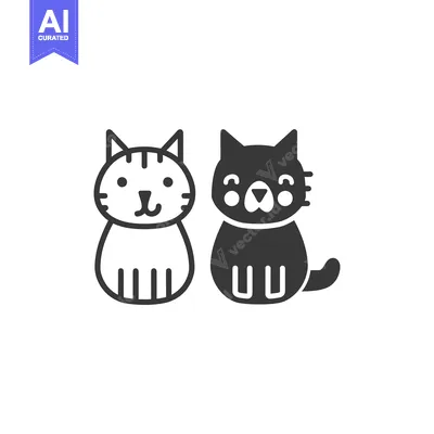 Two Cute Cartoon Cats in Different Styles