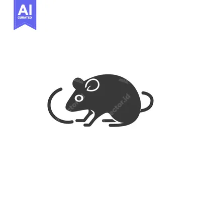 A Black and White Silhouette of a Mouse