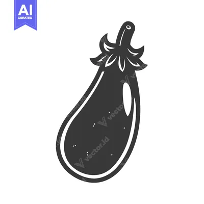 Popular premium asset: A Black and White Silhouette of an Eggplant