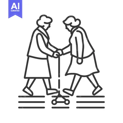 Popular premium asset: Two Elderly People Sharing a Walker