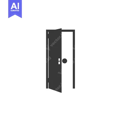 A Black and White Silhouette of an Open Door