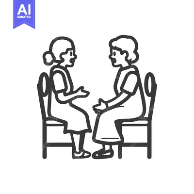 Two Elderly Women Sitting on Chairs and Talking