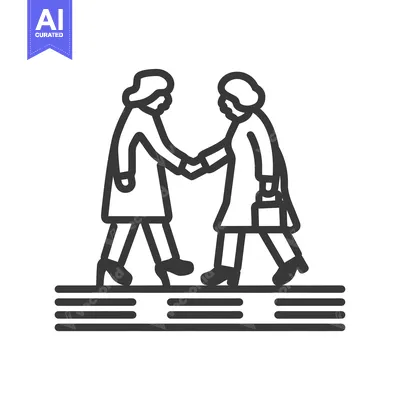 Aset premium populer: Two Elderly Women Walking Hand-in-Hand and Shaking Hands