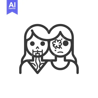 Two Female Faces with One Showing Illness