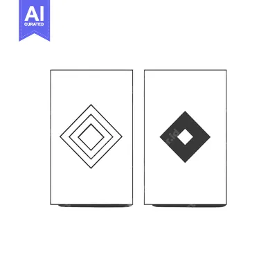 Two Geometric Shapes, One Outline, One Filled