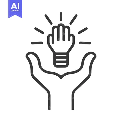 Aset premium populer: Two hands cupped around a glowing lightbulb icon
