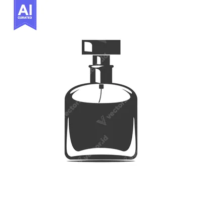 A Black and White Silhouette of a Perfume Bottle