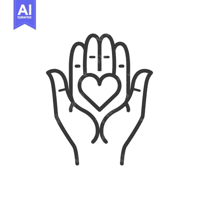 Two hands cupped together holding a heart