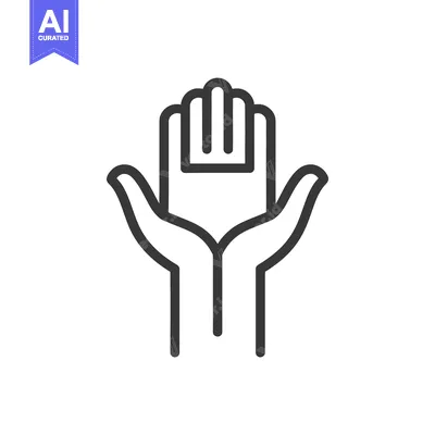 Aset desain premium: Two hands cupped together, symbolizing protection, care, or support.