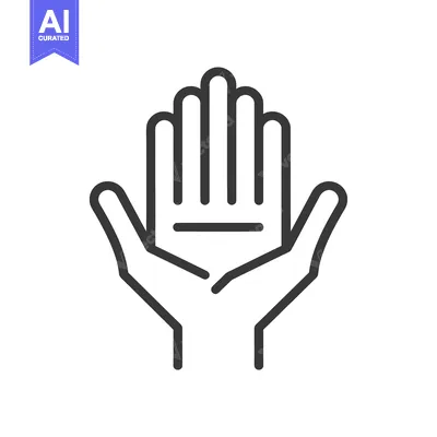 Two hands cupped together with a horizontal line in the middle