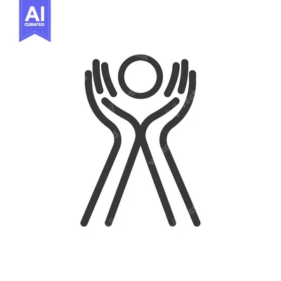 Two hands cupping a circle representing a person