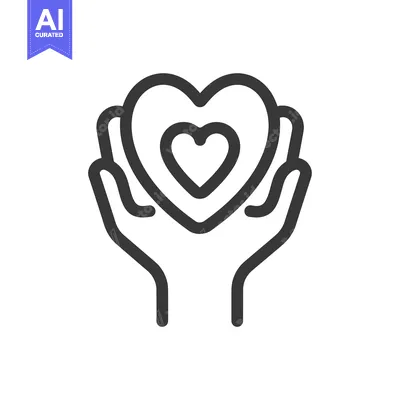 Aset premium populer: Two hands cupping a heart with another smaller heart inside