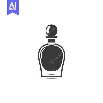 Premium design asset: A Black and White Silhouette of a Perfume Bottle