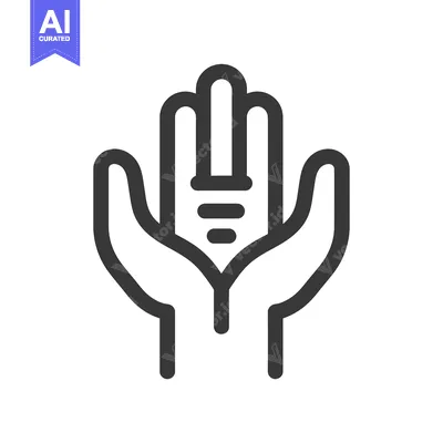 Two hands cupping a lightbulb icon