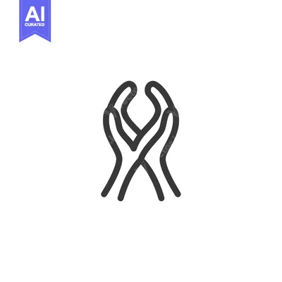 Aset desain premium: Two hands forming a heart shape