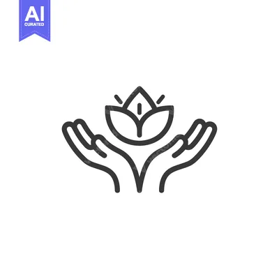 Two Hands Holding a Blooming Flower with Rays of Light