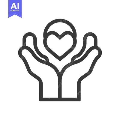 Two hands holding a heart icon