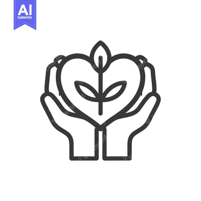 Two Hands Holding a Heart Shaped Plant